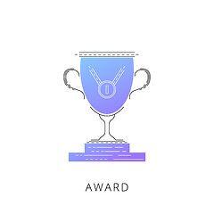 Image showing Neon award vector line icon.