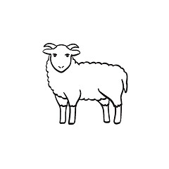 Image showing Goat hand drawn sketch icon.