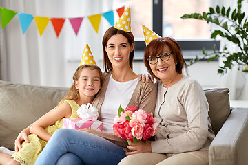 Image showing mother, daughter and grandmother at birthday party