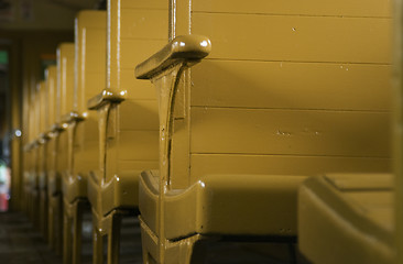 Image showing Interior of old railway car