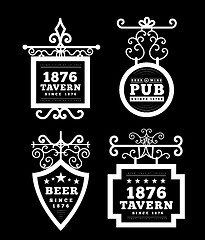 Image showing Tavern sign, metal frame with curly elements.