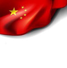 Image showing Waving flag of china. Vector illustration on white