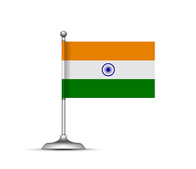 Image showing Indian flag standing on white background. Vector illustration