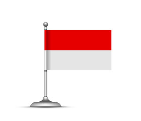 Image showing Indonesian flag on white background. Vector illustration