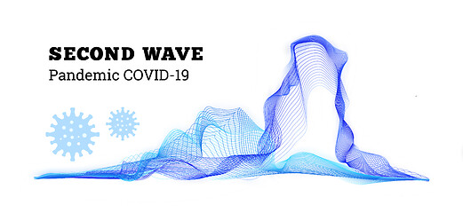 Image showing Second wave covid-19. Vector illustration on white