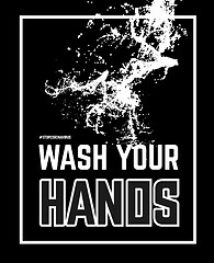 Image showing Wash your hand. Vector illustration with water splash