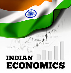 Image showing Indian economic vector illustration with flag of the India
