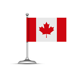 Image showing Canadian flag standing on white background. Vector