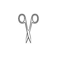 Image showing Scissors hand drawn sketch icon.