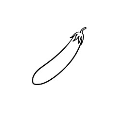 Image showing Eggplant hand drawn sketch icon.