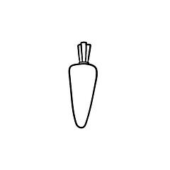 Image showing Fresh organic carrot hand drawn sketch icon.