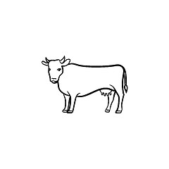 Image showing Cow hand drawn sketch icon.