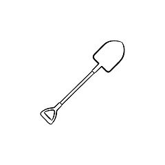 Image showing Farming shovel hand drawn sketch icon.