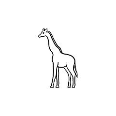 Image showing Giraffe hand drawn sketch icon.
