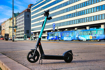 Image showing E-Scooter Parked in City