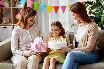 Image showing mother, daughter and grandmother on birthday