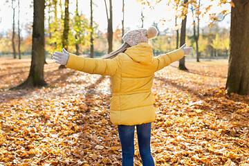 Image showing happy girl at autumn park