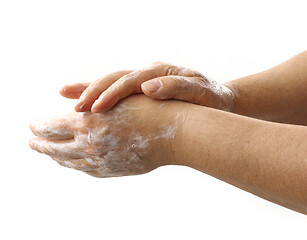 Image showing hands with soap foam