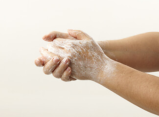 Image showing hands with soap foam