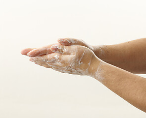 Image showing hands with soap foam