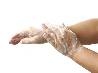 Image showing hands with soap foam