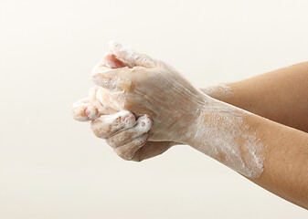 Image showing hands with soap foam