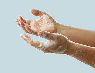 Image showing hands with soap foam