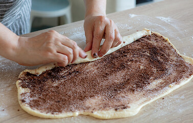 Image showing process of making yeast dough rolls 