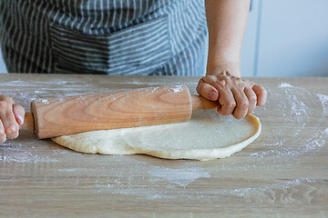 Image showing the yeast dough is rolled