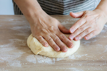 Image showing yeast dough and human arms