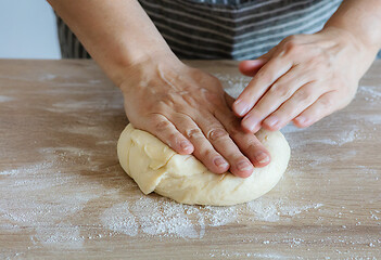 Image showing yeast dough and human arms