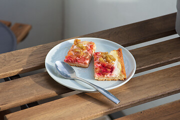 Image showing freshly baked rhubarb cake