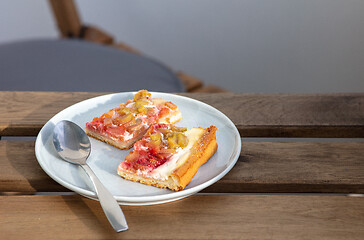 Image showing freshly baked rhubarb cake