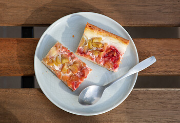 Image showing freshly baked rhubarb cake