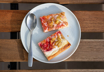 Image showing freshly baked rhubarb cake