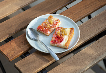 Image showing freshly baked rhubarb cake