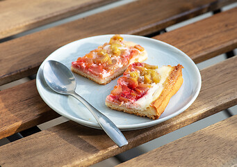 Image showing freshly baked rhubarb cake