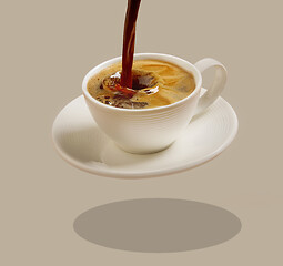 Image showing cup of pouring coffee