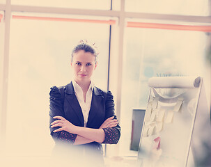 Image showing portrait of young business woman at modern office