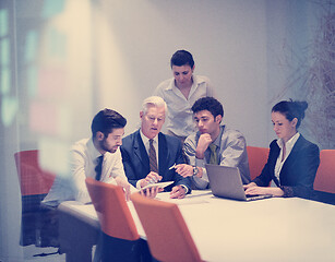 Image showing business people group on meeting at modern startup office