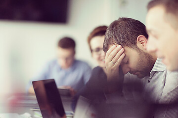 Image showing Business Team At A Meeting at modern office building