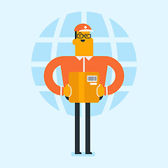 Image showing Business worker of international delivery service.