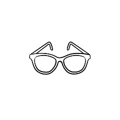 Image showing Eyeglasses hand drawn sketch icon.