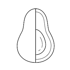 Image showing Avocado vector line icon.