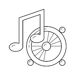 Image showing Listening to music line icon.