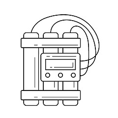 Image showing TNT dynamite vector line icon.