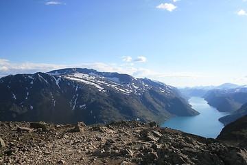 Image showing Gjende seen from Besseggen