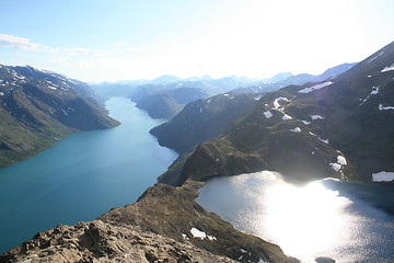 Image showing Gjende and Bessvatn seen from Besseggen