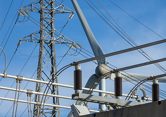 Image showing Wind turbine and electrical equipment