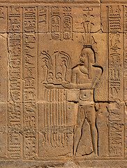 Image showing Hieroglyphic carvings in ancient temple